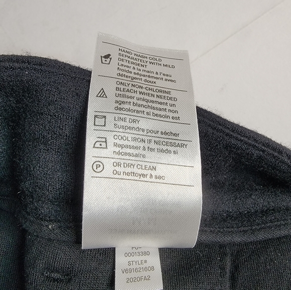 Vince Sz M Flannel Pants Pull On Wool Straight Pockets Ankle Crop Black - Picture 6 of 8